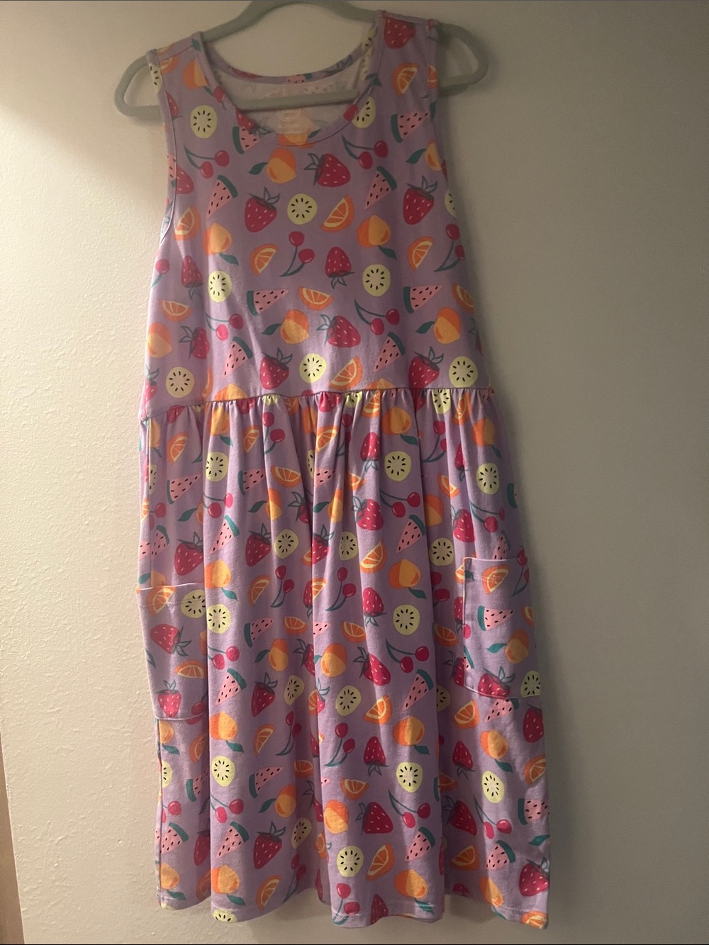 wonder nation Lavender Fruit-Print Sleeveless Dress